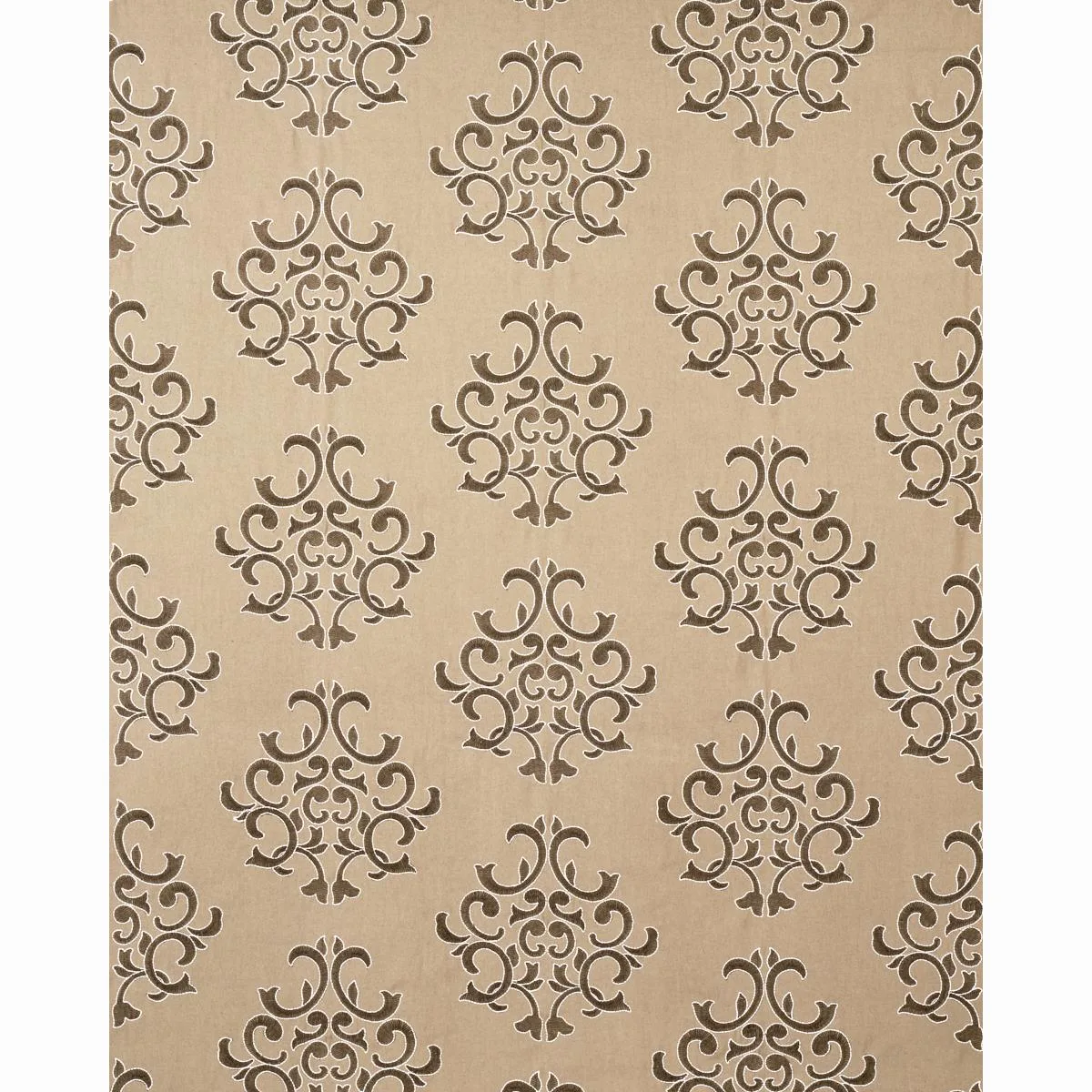 Schumacher 66831 Byron Embroidered Wool Buckskin fabric swatch