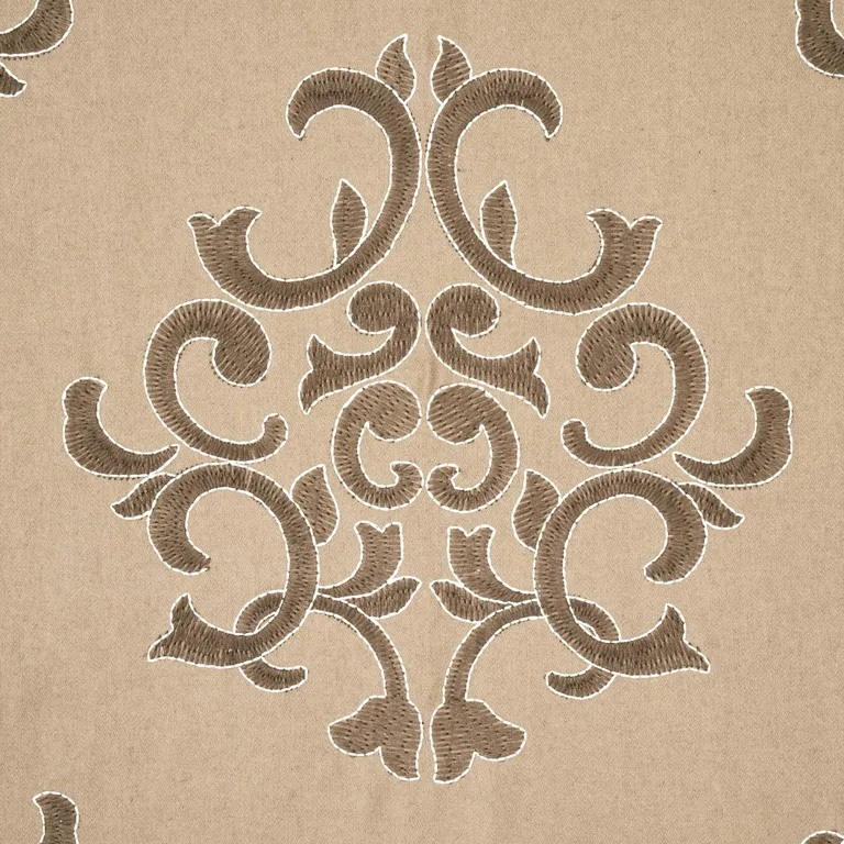 Schumacher 66831 Byron Embroidered Wool Buckskin fabric swatch