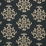Schumacher 66830 Byron Embroidered Wool Charcoal fabric swatch