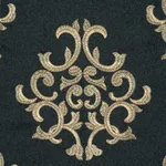 Schumacher 66830 Byron Embroidered Wool Charcoal fabric swatch