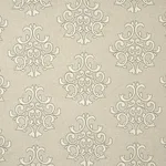 Schumacher 66832 Byron Embroidered Wool Oat fabric swatch