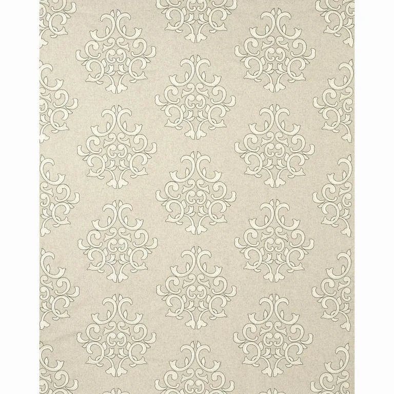 Schumacher 66832 Byron Embroidered Wool Oat fabric swatch