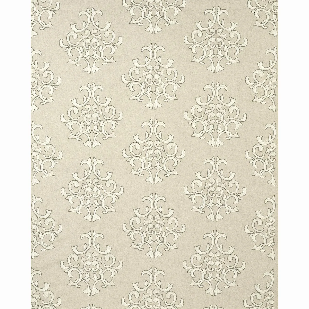 Schumacher 66832 Byron Embroidered Wool Oat fabric swatch