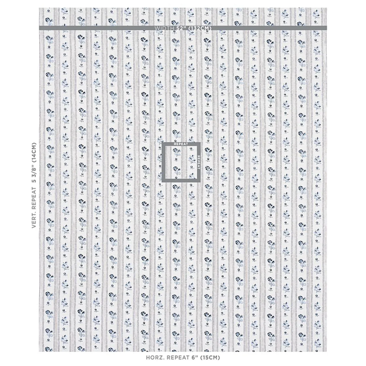 Schumacher 175963 Cabanon Stripe Bleu fabric swatch