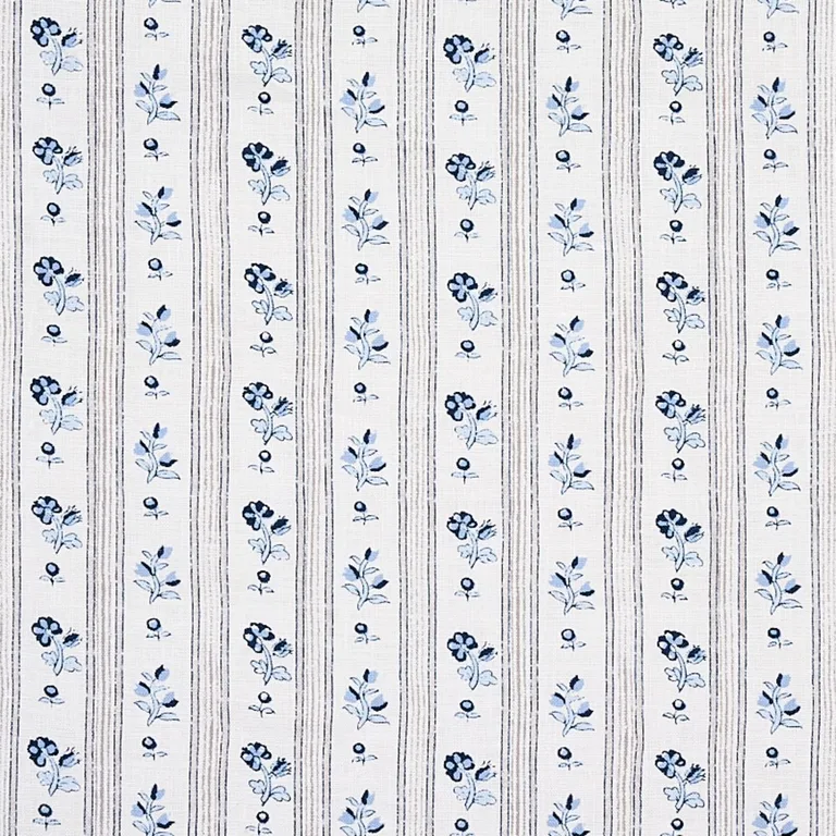 Schumacher 175963 Cabanon Stripe Bleu fabric swatch