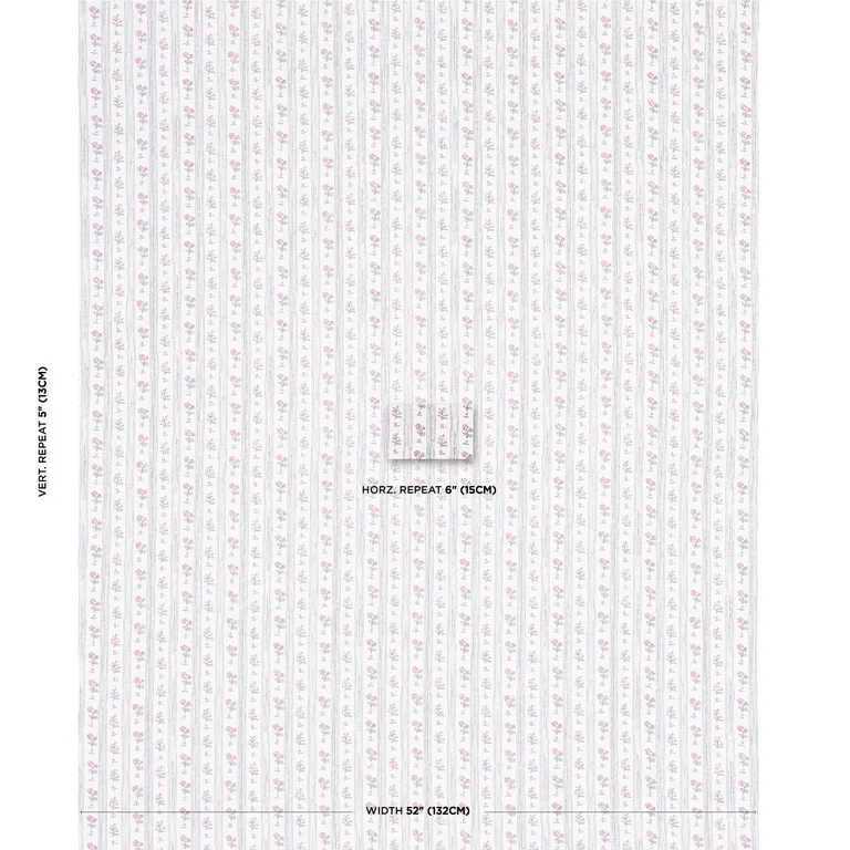 Schumacher 175965 Cabanon Stripe Rose fabric swatch