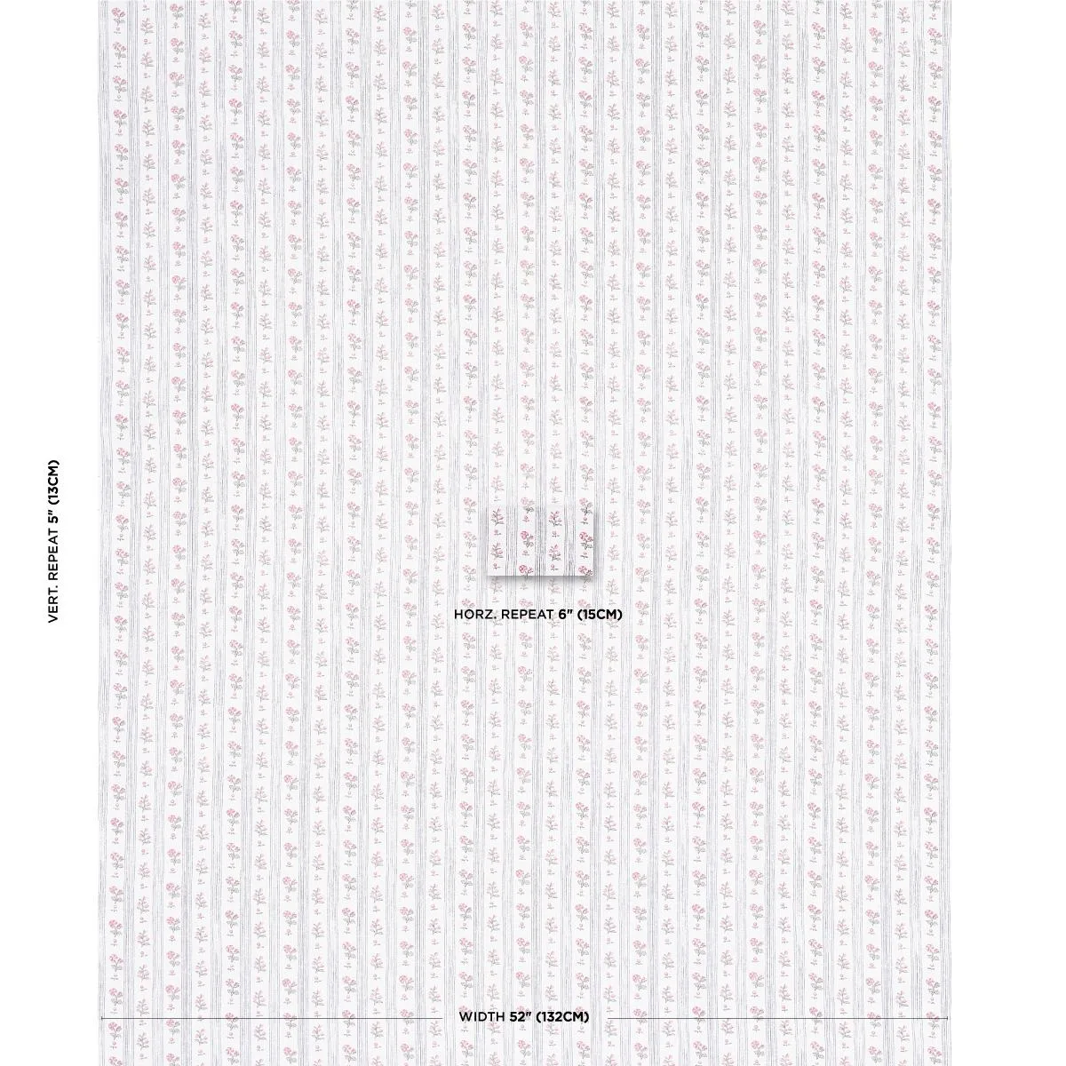 Schumacher 175965 Cabanon Stripe Rose fabric swatch