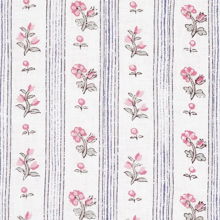 Schumacher 175965 Cabanon Stripe Rose fabric swatch