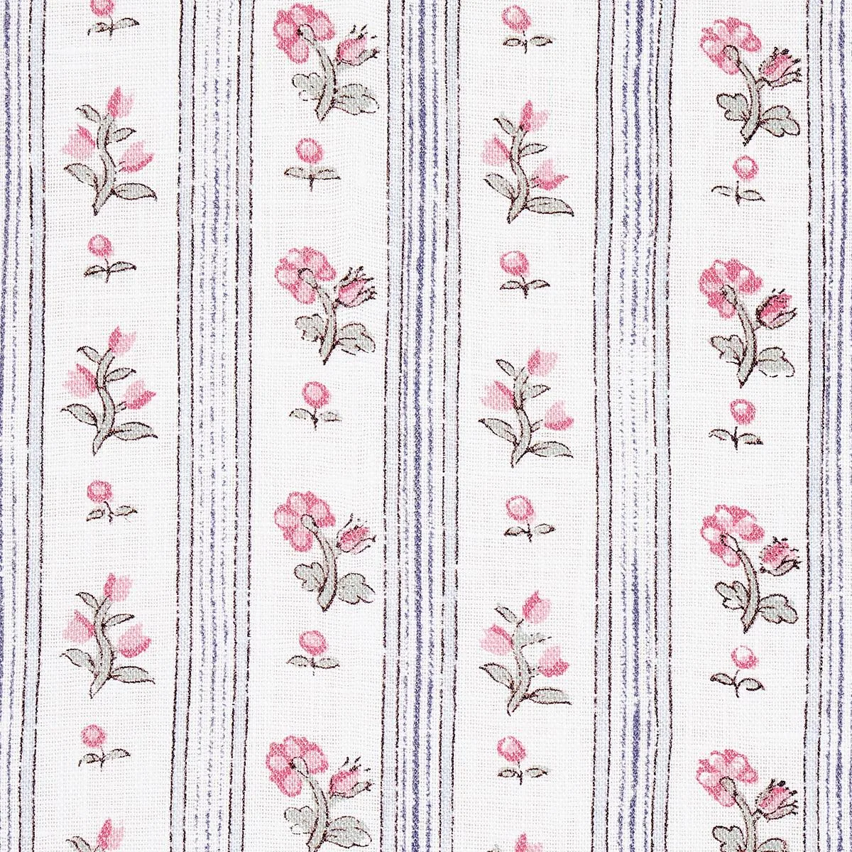 Schumacher 175965 Cabanon Stripe Rose fabric swatch