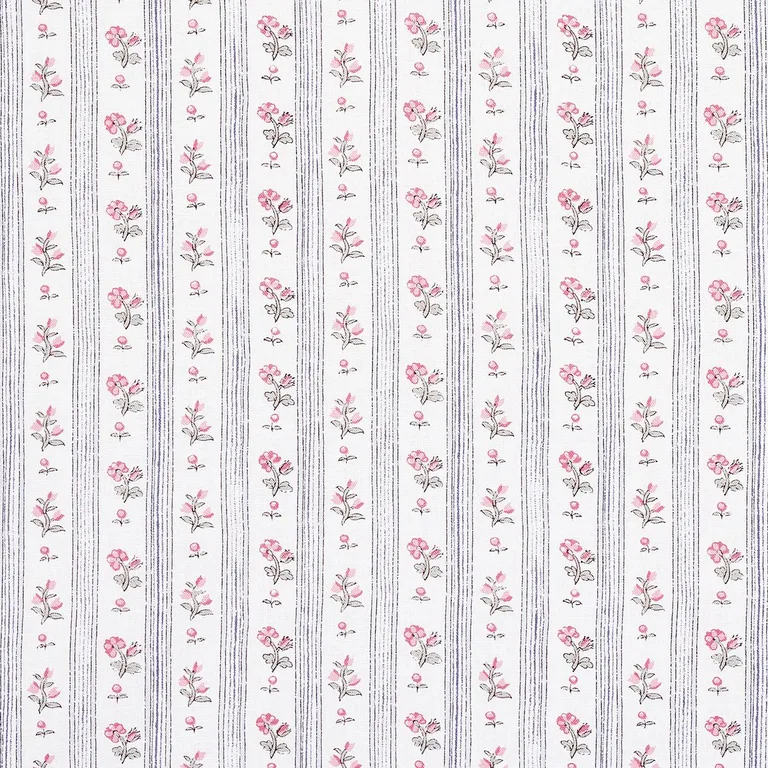 Schumacher 175965 Cabanon Stripe Rose fabric swatch
