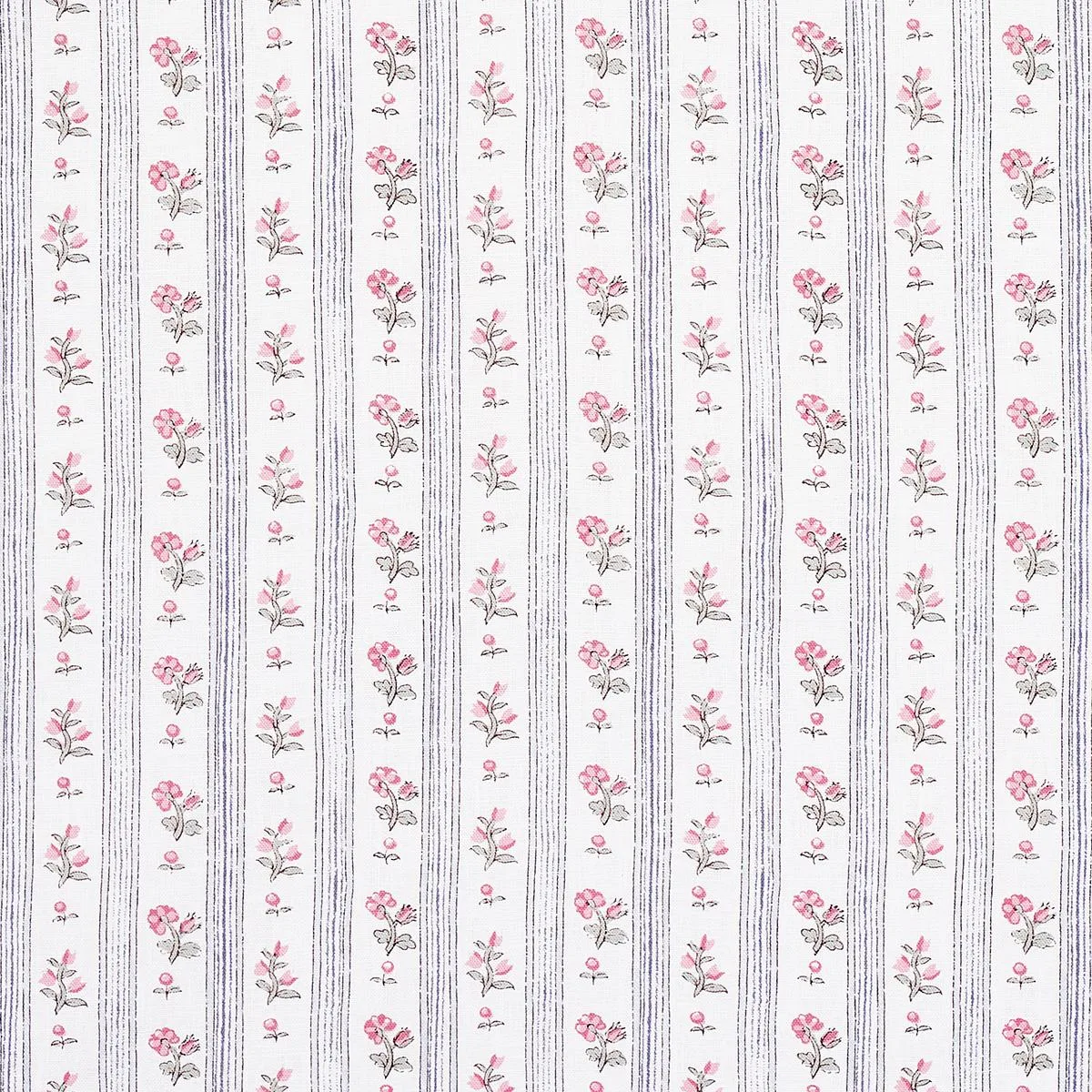 Schumacher 175965 Cabanon Stripe Rose fabric swatch