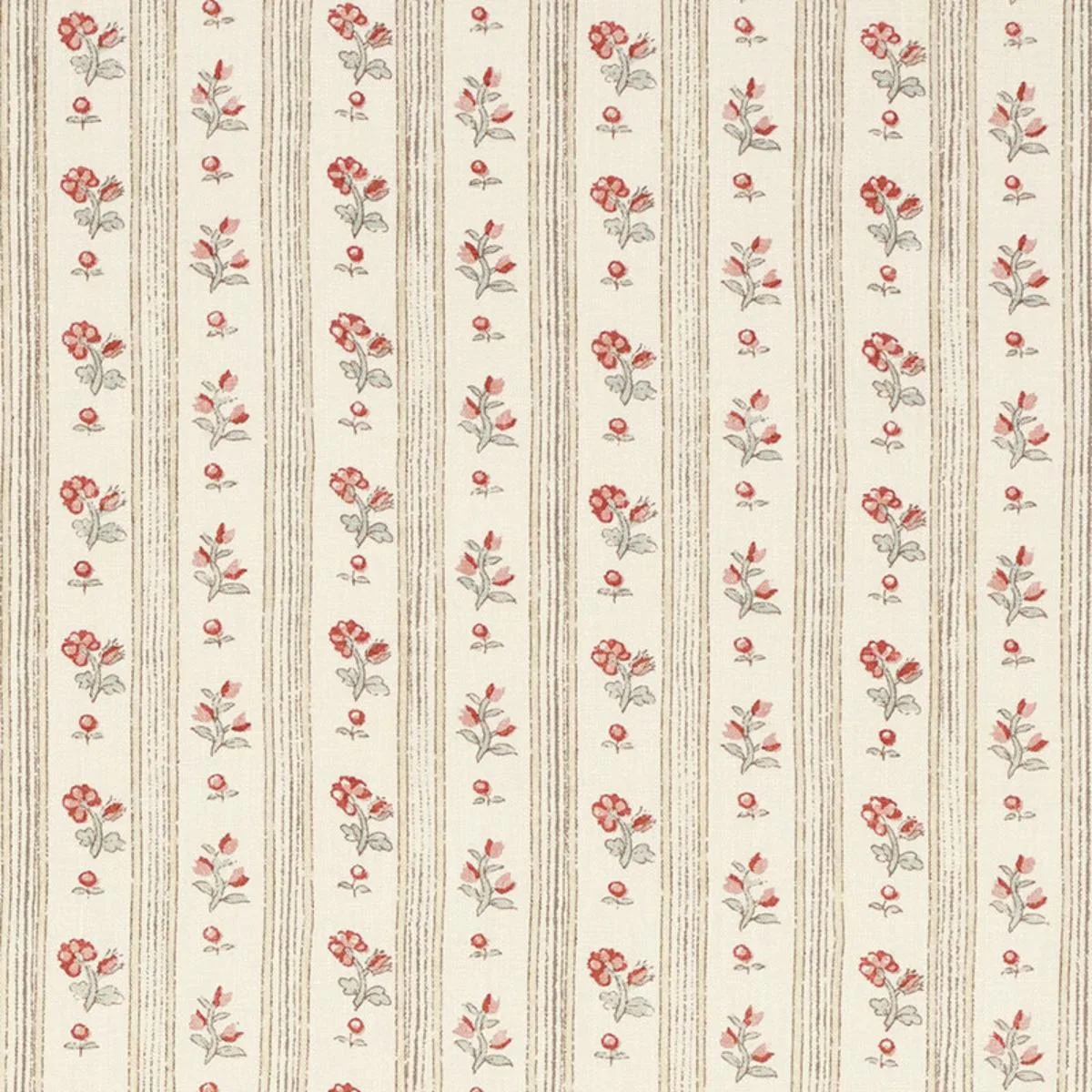 Schumacher 175960 Cabanon Stripe Rouge fabric swatch
