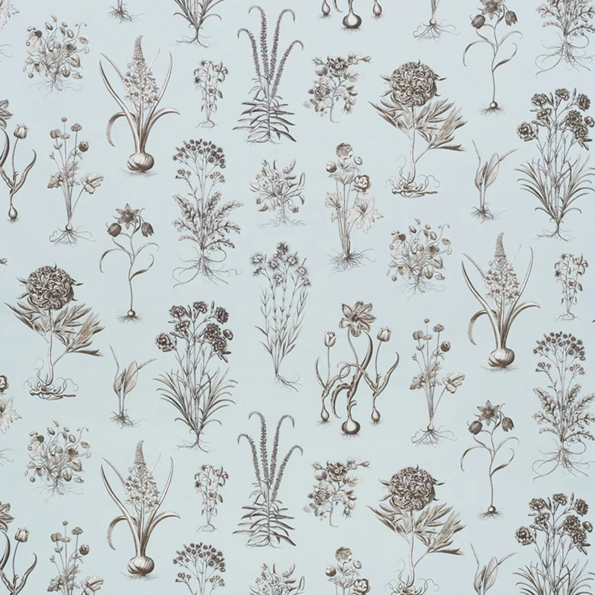 Schumacher 178750 Cabot Botanical Sky fabric swatch