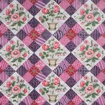 Schumacher 180121 Caldwell Patchwork Chintz Fuchsia And Plum fabric swatch