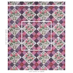 Schumacher 180121 Caldwell Patchwork Chintz Fuchsia And Plum fabric swatch