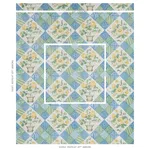 Schumacher 180120 Caldwell Patchwork Chintz Yellow And Cornflower fabric swatch