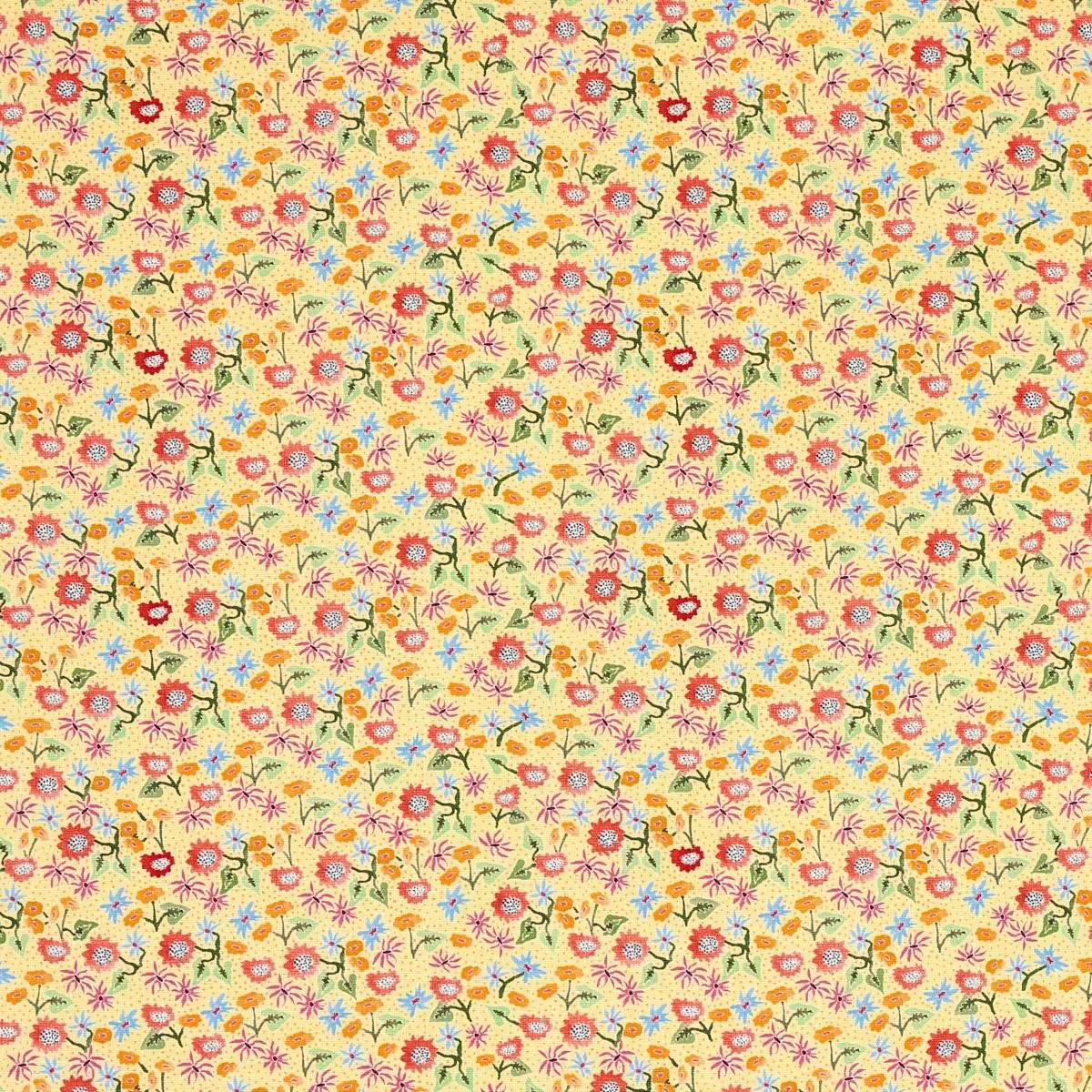 Schumacher 180172 Calico Giverny fabric swatch