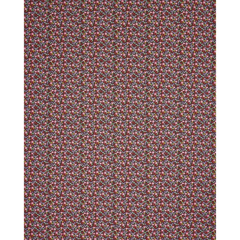 Schumacher 180171 Calico Multi On Brown fabric swatch