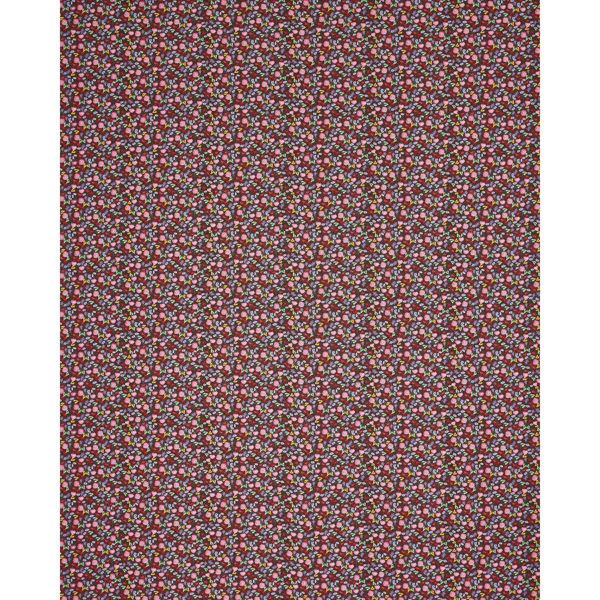 Schumacher 180171 Calico Multi On Brown fabric swatch
