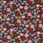 Schumacher 180171 Calico Multi On Brown fabric swatch