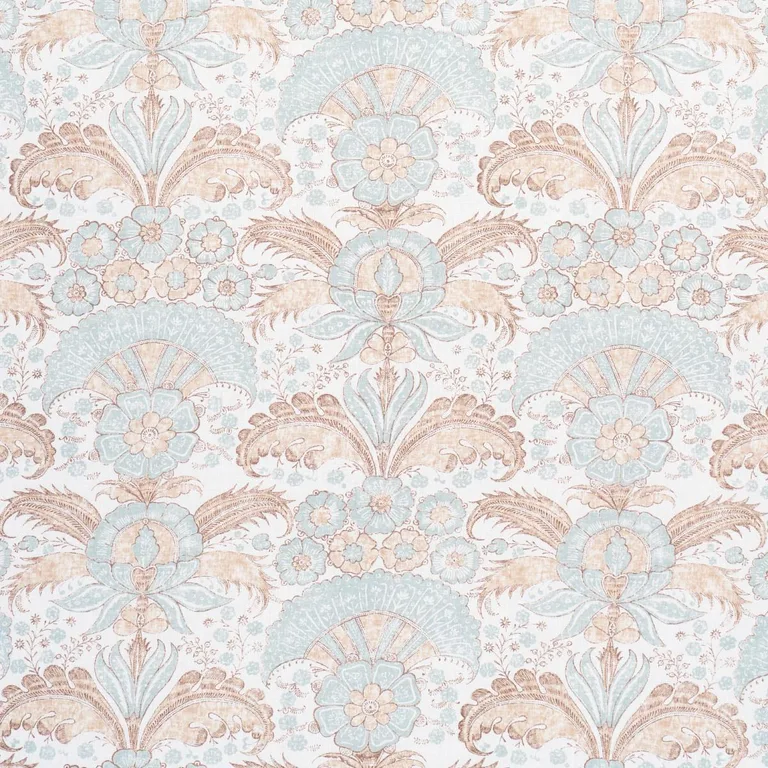 Schumacher 1283004 Calicut Aqua fabric swatch
