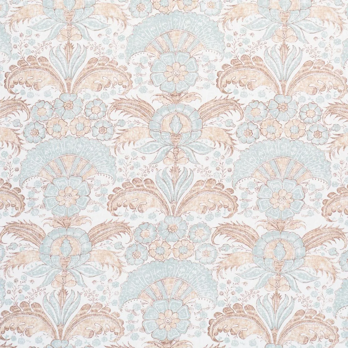 Schumacher 1283004 Calicut Aqua fabric swatch
