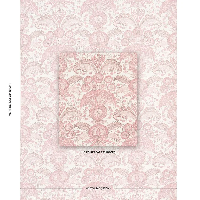 Schumacher 1283005 Calicut Blush fabric swatch