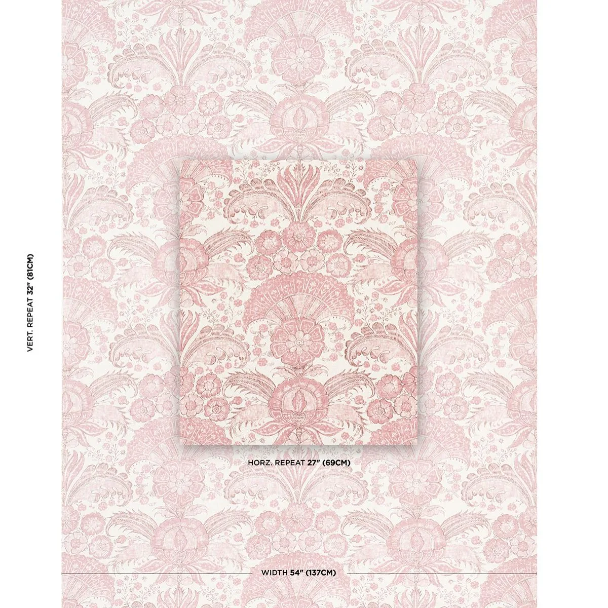 Schumacher 1283005 Calicut Blush fabric swatch