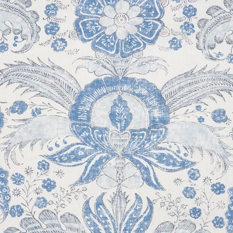 Schumacher 178100 Calicut Delft fabric swatch