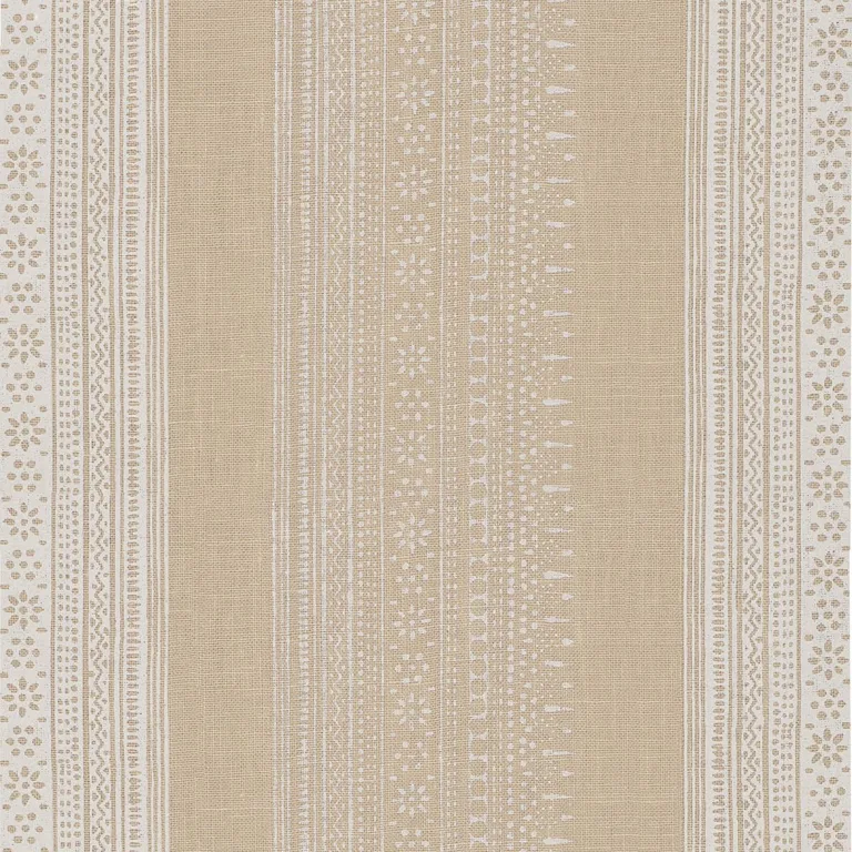 Schumacher 182901 Calista Block Print Natural fabric swatch