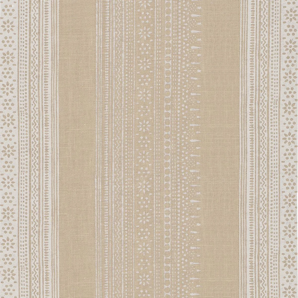 Schumacher 182901 Calista Block Print Natural fabric swatch