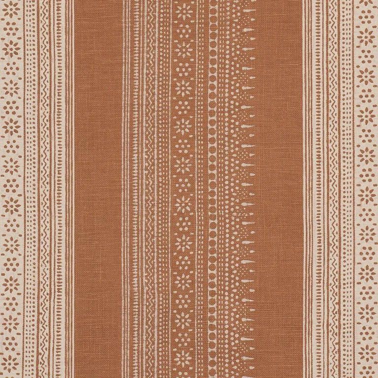Schumacher 182900 Calista Block Print Spice fabric swatch