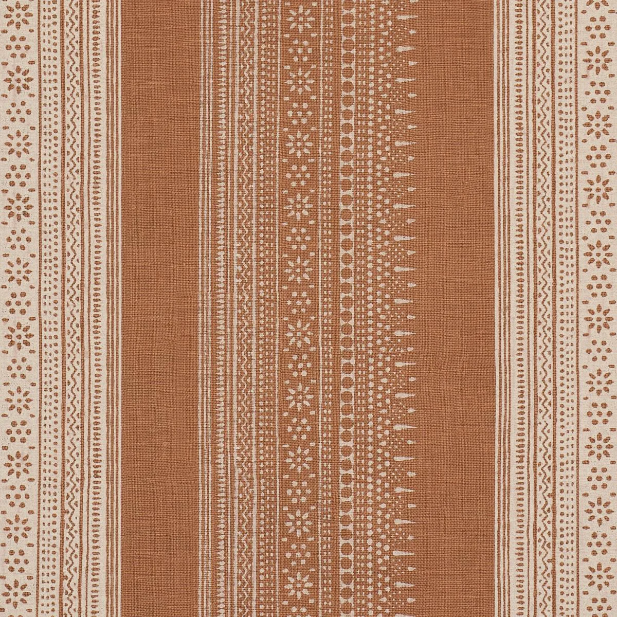 Schumacher 182900 Calista Block Print Spice fabric swatch