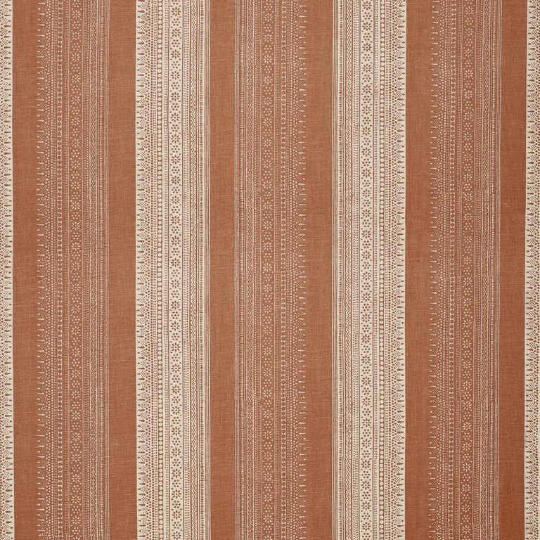 Schumacher 182900 Calista Block Print Spice fabric swatch