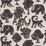 Schumacher 182492 Call Of The Jungle Black fabric swatch