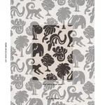Schumacher 182492 Call Of The Jungle Black fabric swatch