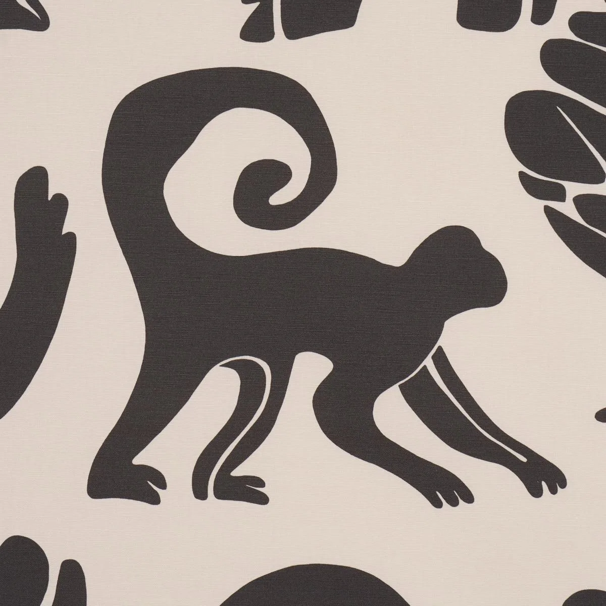 Schumacher 182492 Call Of The Jungle Black fabric swatch