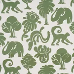 Schumacher 182490 Call Of The Jungle Forest Green fabric swatch