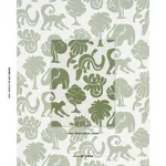 Schumacher 182490 Call Of The Jungle Forest Green fabric swatch