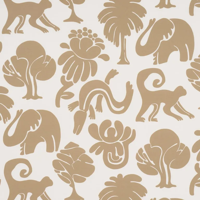 Schumacher 182491 Call Of The Jungle Neutral fabric swatch