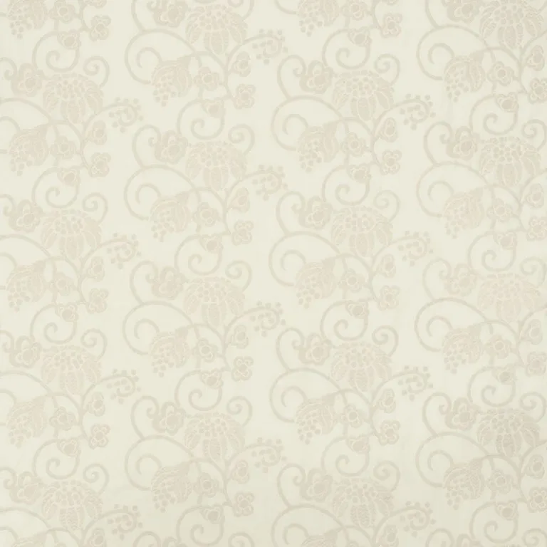 Schumacher 70180 Calliope Embroidery Ivory fabric swatch