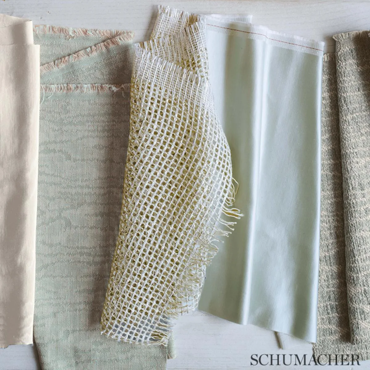 Schumacher 69672 Calvin Sheer Gold Dust fabric swatch