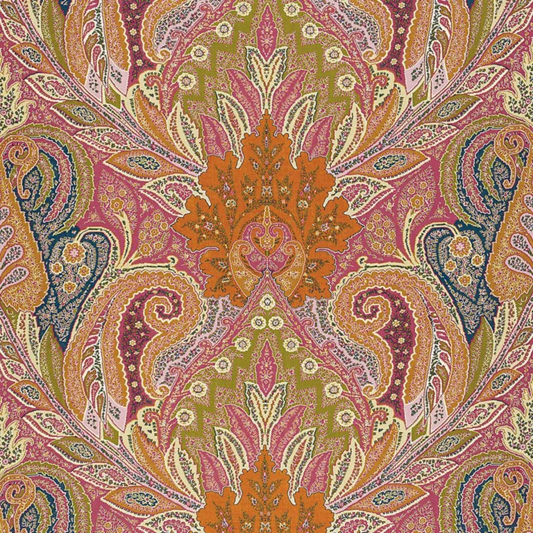Schumacher 174880 Cambay Paisley Print Sandalwood fabric swatch