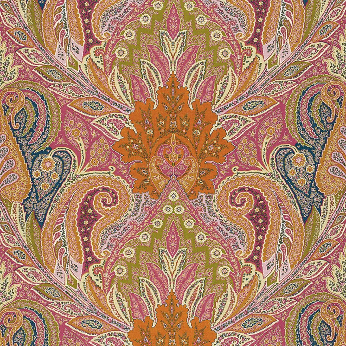 Schumacher 174880 Cambay Paisley Print Sandalwood fabric swatch