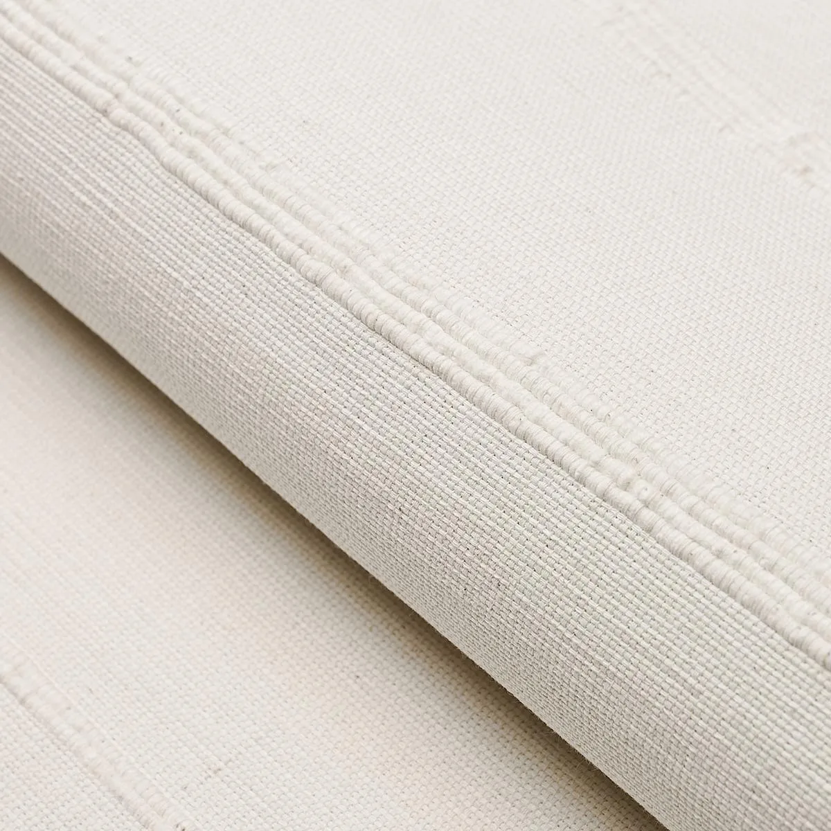 Schumacher 81392 Cambaya Handwoven Stripe White fabric swatch