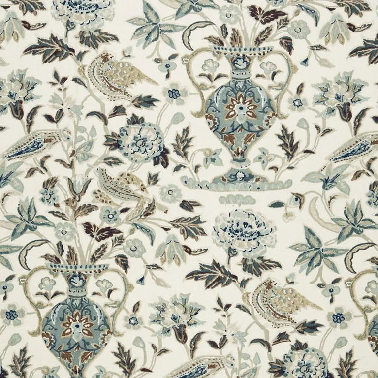 Schumacher 174551 Camberwell Vase Print Mineral fabric swatch