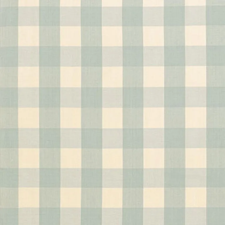 Schumacher 63037 Camden Cotton Check Aqua fabric swatch