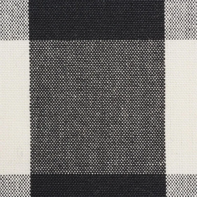 Schumacher 63044 Camden Cotton Check Black fabric swatch