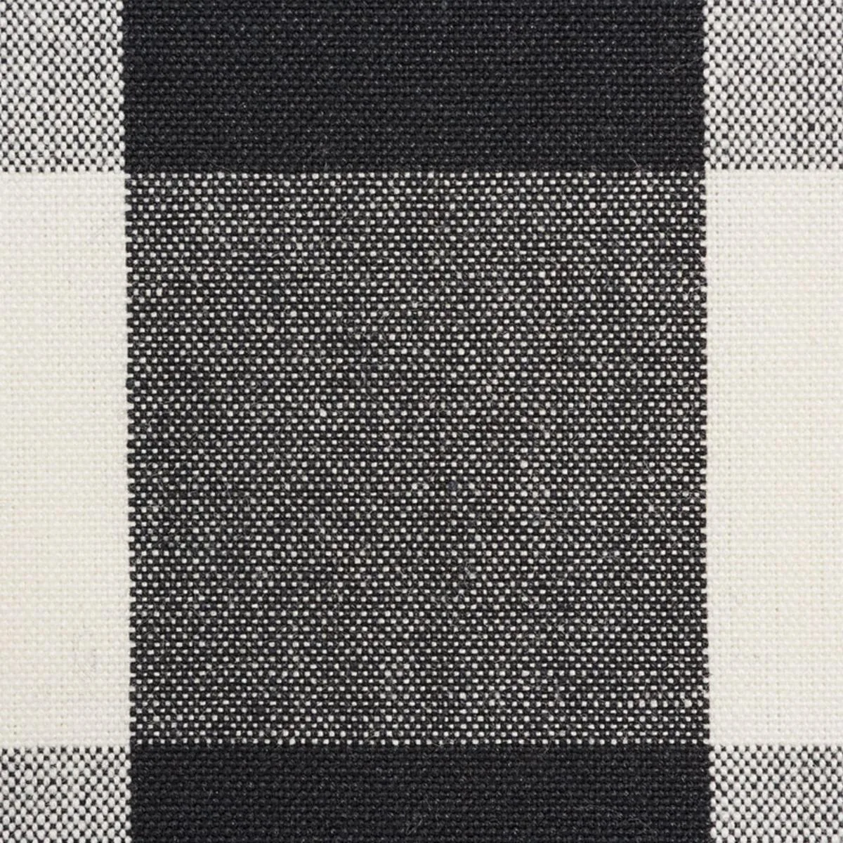 Schumacher 63044 Camden Cotton Check Black fabric swatch