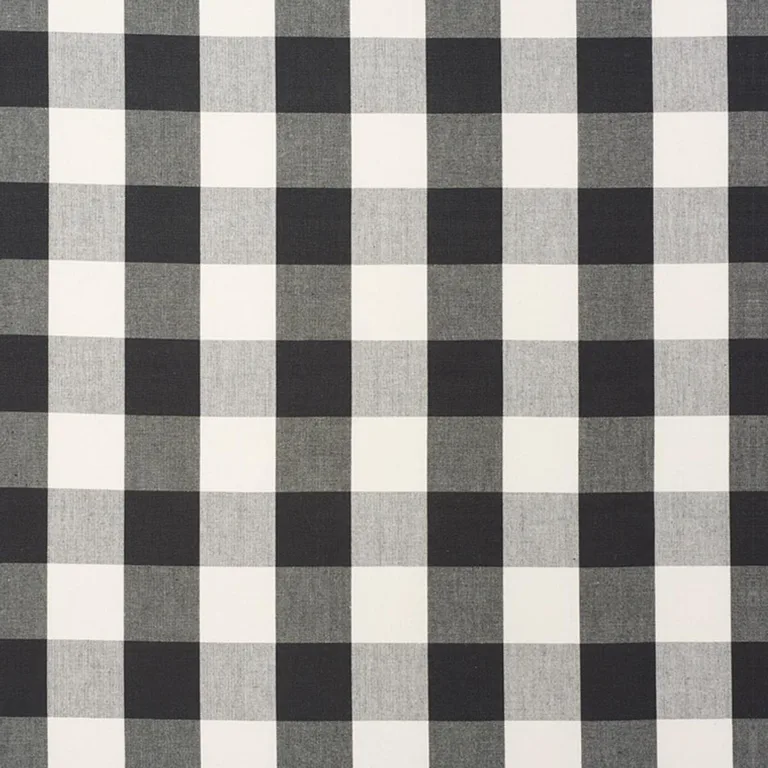 Schumacher 63044 Camden Cotton Check Black fabric swatch